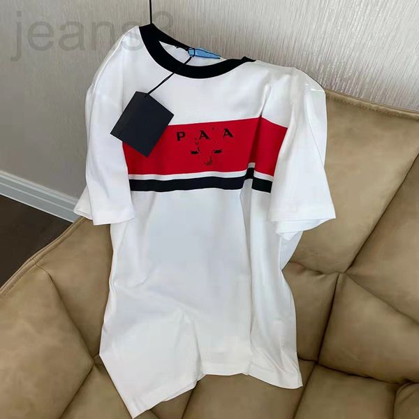 women's t-shirt designer pra + 2022 summer letter print contrast round neck short sleeve women's fashion thin loose t-shirt 3drj, White
women's t-shirt designer pra + 2022 summer letter print contrast round neck short sleeve women's fashion thin loose t-shirt 3drj, White