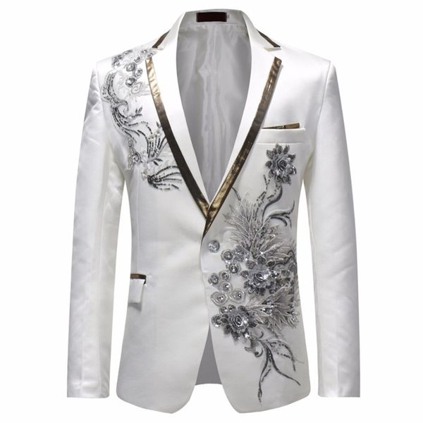 male single breasted slim fit suit jacket men vintage style fashion floral print party blazer men plus size fashion jacket 220504, White;black
male single breasted slim fit suit jacket men vintage style fashion floral print party blazer men plus size fashion jacket 220504, White;black