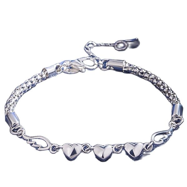 fashion 925 silver bracelet for woman elegant heart love chain jewelry wedding party lady gifts, Golden;silver
fashion 925 silver bracelet for woman elegant heart love chain jewelry wedding party lady gifts, Golden;silver