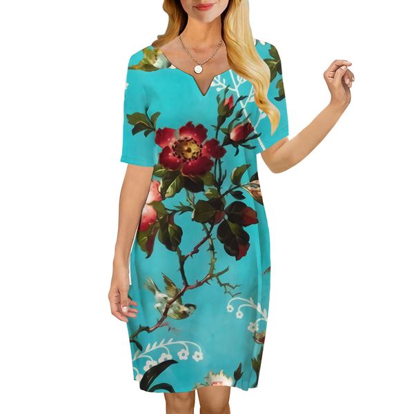 women dress retro flowers 3d printed vneck loose casual short sleeve shift dress for female dresses street style 220616, Black;gray
women dress retro flowers 3d printed vneck loose casual short sleeve shift dress for female dresses street style 220616, Black;gray