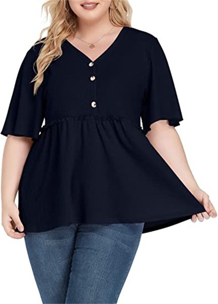 & tees women's long sleeve l-5x waffle knit tunic button v-neck loose henley shirt t-shirt, White
& tees women's long sleeve l-5x waffle knit tunic button v-neck loose henley shirt t-shirt, White