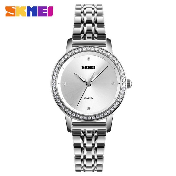 skmei fashion creative watch women's diamond set simple minority student gift, Slivery;brown
skmei fashion creative watch women's diamond set simple minority student gift, Slivery;brown