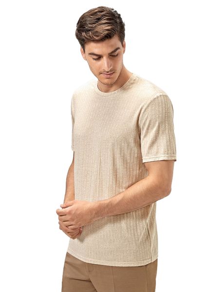 men ribbed knit tee t8f1#, White;black