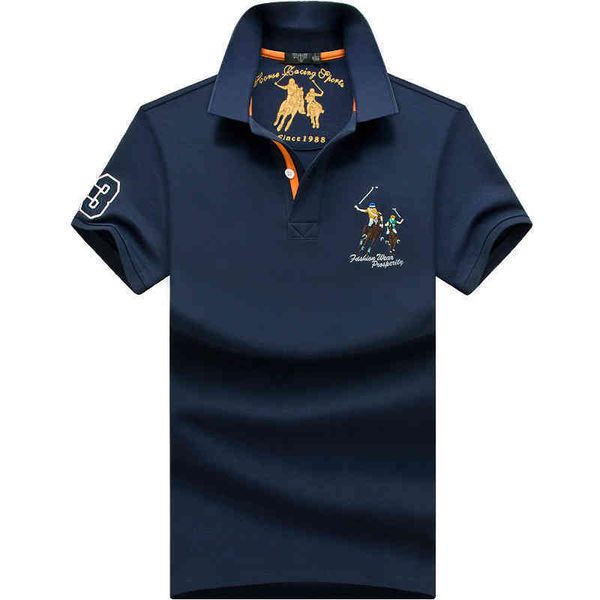 men's trendy t-shirt polo shirt short sleeve lapel summer embroidered horse clothes business large size men half sleeve top, White;black
men's trendy t-shirt polo shirt short sleeve lapel summer embroidered horse clothes business large size men half sleeve top, White;black