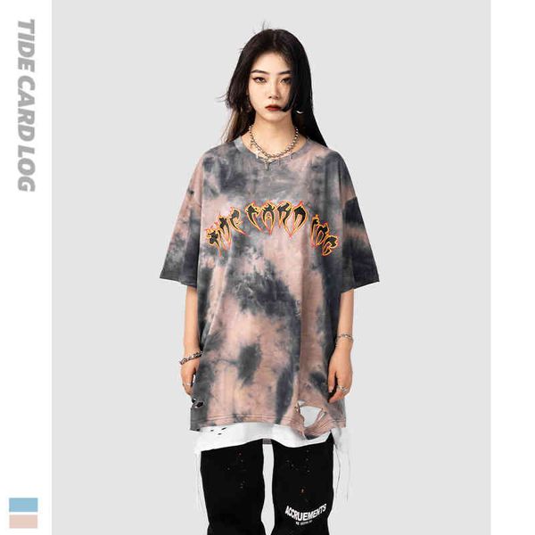 spring summer tide tie dyed cotton short t-shirt street hip hop letter print men's and women's half sleeve loose top, White;black
spring summer tide tie dyed cotton short t-shirt street hip hop letter print men's and women's half sleeve loose top, White;black