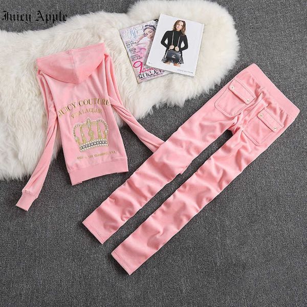 juicy apple women's tracksuits spring autumn 2 piece set for woman clothing sets velvet cloth suit velor sweatshirts & pants s-xxl, Gray
juicy apple women's tracksuits spring autumn 2 piece set for woman clothing sets velvet cloth suit velor sweatshirts & pants s-xxl, Gray