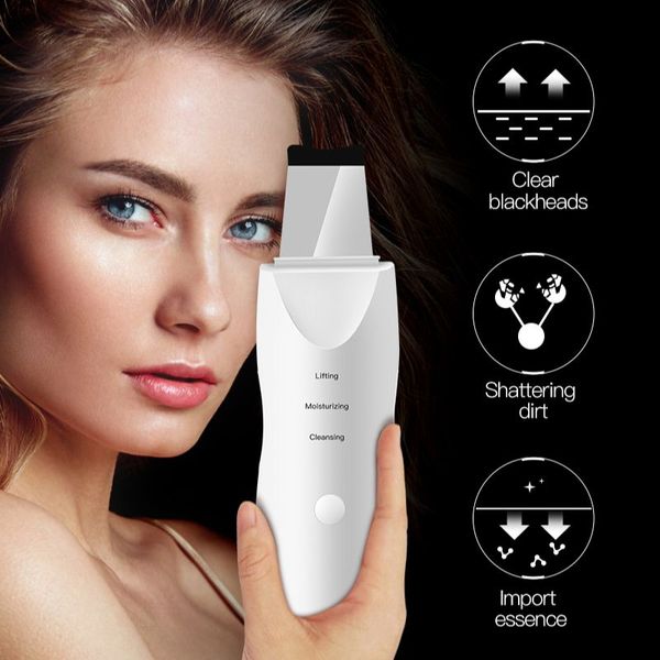 ultrasonic skin scrubber vibration face blackhead remover facial scrubber shovel clean cavitation peeling face lift machinenew
ultrasonic skin scrubber vibration face blackhead remover facial scrubber shovel clean cavitation peeling face lift machinenew
