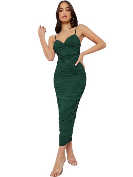 bae solid ruched bodycon dress y7y9#, Black;gray