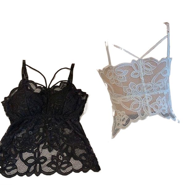 women's tanks & camis tube bra lace floral camisole solid color fashionable lingerie female z8yi#, White
women's tanks & camis tube bra lace floral camisole solid color fashionable lingerie female z8yi#, White