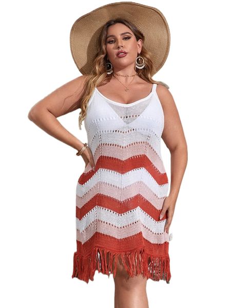 plus color block fringe trim cover up v8hq#, Black
plus color block fringe trim cover up v8hq#, Black