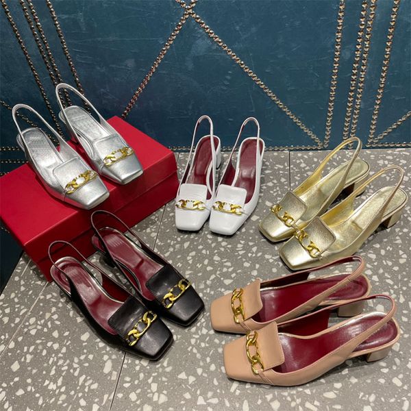 genuine leather dress shoes chain gold hardware high heeled shoe square toe summer sandal slingbacks womens shoe lady pumps fashion temperam, Black
genuine leather dress shoes chain gold hardware high heeled shoe square toe summer sandal slingbacks womens shoe lady pumps fashion temperam, Black