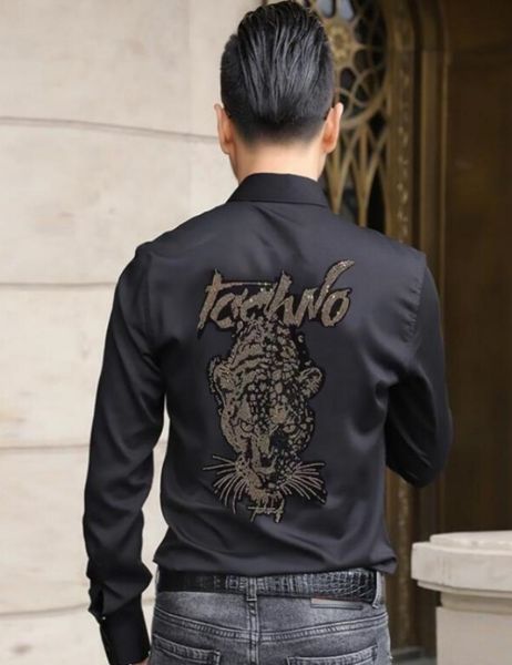 2022 summer man long sleeve diamond shirt boys europe style new rhinestone shirt brand, White;black
2022 summer man long sleeve diamond shirt boys europe style new rhinestone shirt brand, White;black