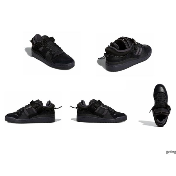 shoes men's running bad bunny forum low triple black style couple sneakers