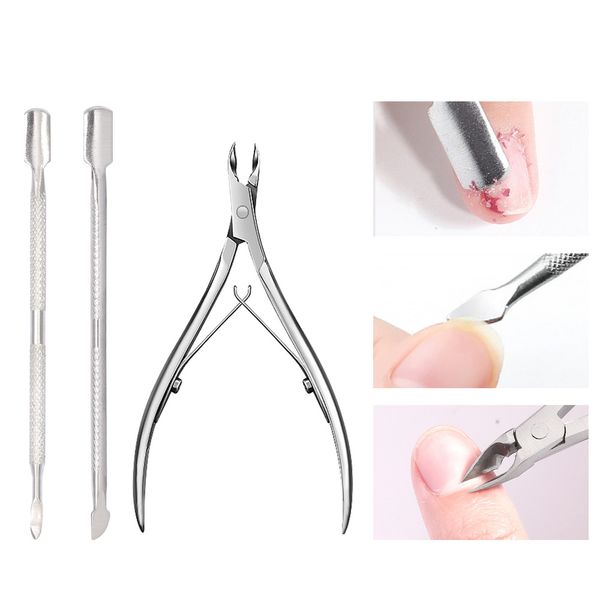 cutter nipper clip cut set 3 pcs stainless steel nail cuticle pushers spoon nail scissor dead skin remover tools for women
cutter nipper clip cut set 3 pcs stainless steel nail cuticle pushers spoon nail scissor dead skin remover tools for women