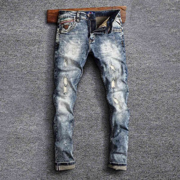 men's jeans fashion street fashion hole men's jeans worn gray blue washed patch micro elastic slim fit ankle 39n1
men's jeans fashion street fashion hole men's jeans worn gray blue washed patch micro elastic slim fit ankle 39n1