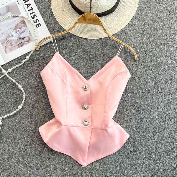 women's tanks camis spice girl diamond studded v-neck suspender vest women wear western style slim irregular short sleeveless hssi, White
women's tanks camis spice girl diamond studded v-neck suspender vest women wear western style slim irregular short sleeveless hssi, White