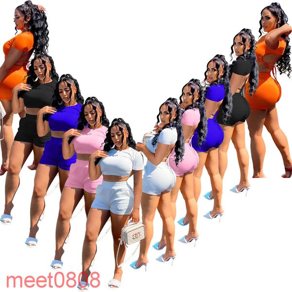 solid color yoga sets cutout back lace up 2 piece shorts suit clothes set for women meet0808, Gray
solid color yoga sets cutout back lace up 2 piece shorts suit clothes set for women meet0808, Gray