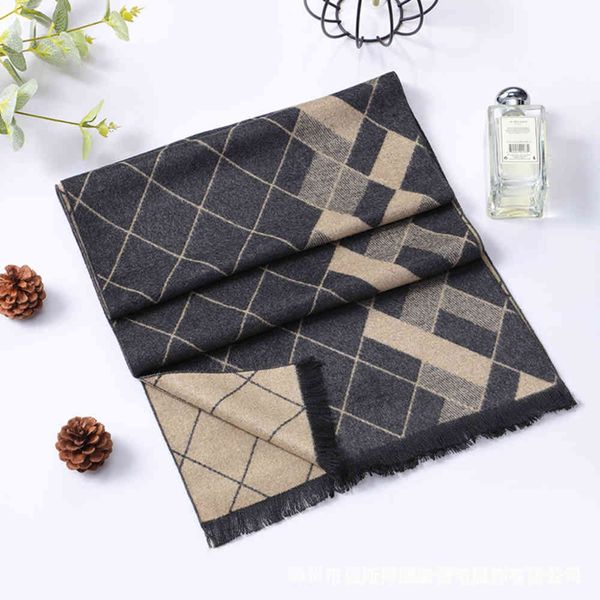 men's scarf men's autumn and winter tassels men's scarf plaid brushed imitation cashmere scarf, Blue;gray
men's scarf men's autumn and winter tassels men's scarf plaid brushed imitation cashmere scarf, Blue;gray