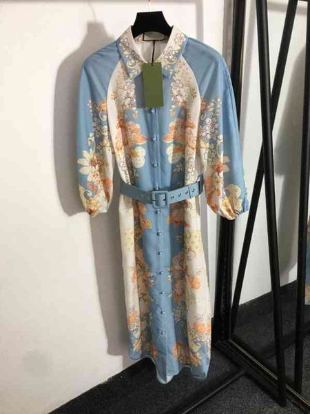 womens designer dresses fashion logo print temperament flower blue lace-up waist long-sleeved dress luxury dress for women clothing, Black;gray
womens designer dresses fashion logo print temperament flower blue lace-up waist long-sleeved dress luxury dress for women clothing, Black;gray