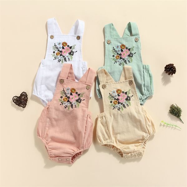 018m born infant baby girls flower embroidery romper sleeveless jumpsuit sunsuit toddler girl summer clothing 220707, Blue
018m born infant baby girls flower embroidery romper sleeveless jumpsuit sunsuit toddler girl summer clothing 220707, Blue