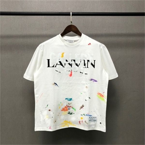 lanvin langfan co branded dept graffiti splash ink high street loose short sleeve couple t-shirt for men and women, White;black
lanvin langfan co branded dept graffiti splash ink high street loose short sleeve couple t-shirt for men and women, White;black