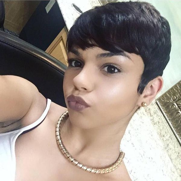 short pixie cut bob human hair wig black women brazilian remy none lace glueless natural straight, Black;brown
short pixie cut bob human hair wig black women brazilian remy none lace glueless natural straight, Black;brown