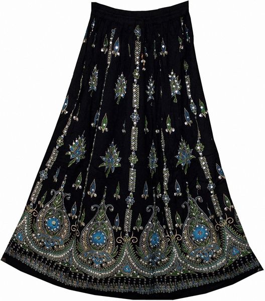 of india women's long bohemian maxi skirt - gypsy hippie boho chic style dress u2rx#, Black;gray 
of india women's long bohemian maxi skirt - gypsy hippie boho chic style dress u2rx#, Black;gray