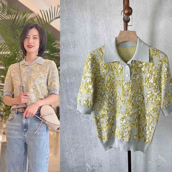 women's sweaters p150180 xiaohe 2022 spring cotton blended ic short sleeve polo shirt, White;black
women's sweaters p150180 xiaohe 2022 spring cotton blended ic short sleeve polo shirt, White;black
