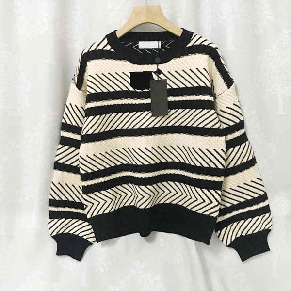 women's sweaters striped cotton single breasted high neck black urban leisure pullover knitted round korean dress, White;black
women's sweaters striped cotton single breasted high neck black urban leisure pullover knitted round korean dress, White;black