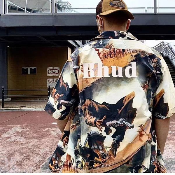 rhud hip-hop oil painting shirt short-sleeved bounty hunter western cowboy back letter print beach trendy t-shirt, White;black
rhud hip-hop oil painting shirt short-sleeved bounty hunter western cowboy back letter print beach trendy t-shirt, White;black