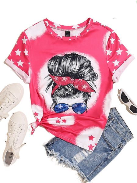star & figure graphic tee y3gi#, White