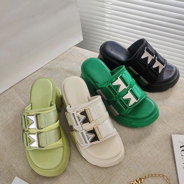 2022 thick bottomed beach slippers fashionable summer women's new designer summer flat sandals nylon waterproof platform casual shoes s, Black
2022 thick bottomed beach slippers fashionable summer women's new designer summer flat sandals nylon waterproof platform casual shoes s, Black