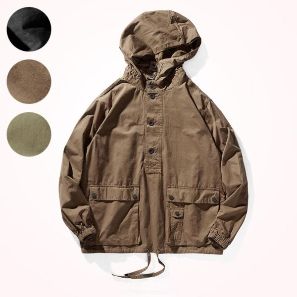men's jackets retro workwear casual jacket men 's loose shoulder sleeve trendy hooded functional wind coat top, Black;brown
men's jackets retro workwear casual jacket men 's loose shoulder sleeve trendy hooded functional wind coat top, Black;brown