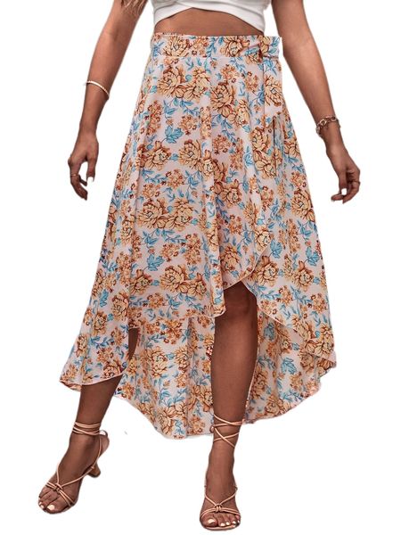 floral print wrap tie side skirt f5jq#, Black
floral print wrap tie side skirt f5jq#, Black