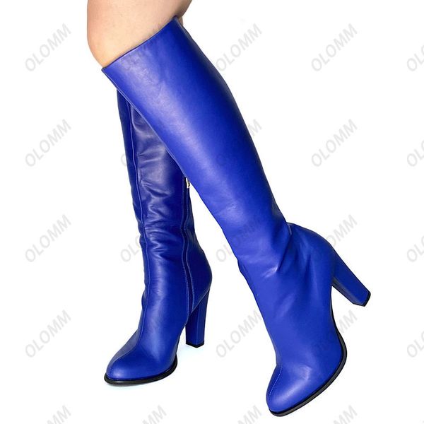 olomm 2023new arrival women winter knee boots side zipper block heels round toe black blue red shoes women plus us size 5-20
olomm 2023new arrival women winter knee boots side zipper block heels round toe black blue red shoes women plus us size 5-20