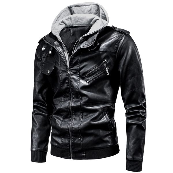 ucrazy men spring casual motor hooded pu leather jackets coat men autumn outwear fashion punk style hat leather jacket men 201224, Black
ucrazy men spring casual motor hooded pu leather jackets coat men autumn outwear fashion punk style hat leather jacket men 201224, Black