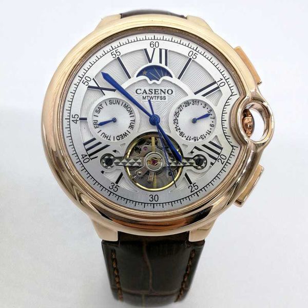 tourbillon mechanical watch belt tourbillon atmospheric man automatic, Slivery;brown
tourbillon mechanical watch belt tourbillon atmospheric man automatic, Slivery;brown
