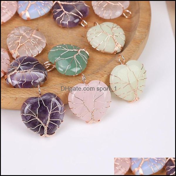 charms jewelry findings components wire wrapped natural stone heart tree of life pendant healing chakra crystal ameth dhxe2, Bronze;silver
charms jewelry findings components wire wrapped natural stone heart tree of life pendant healing chakra crystal ameth dhxe2, Bronze;silver