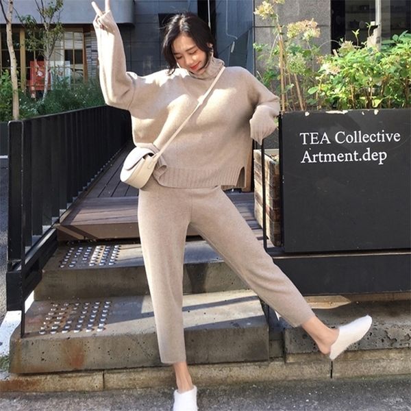 casual sweater pants knitted 2 pieces set turtleneck pullovers & elastic waist pants women sweater sets 2019 autumn knitted set t191026, White
casual sweater pants knitted 2 pieces set turtleneck pullovers & elastic waist pants women sweater sets 2019 autumn knitted set t191026, White