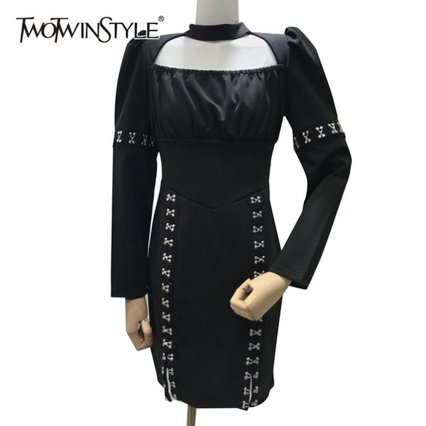 black patchwork diamond dress for women square collar puff sleeve high waist slim dresses female fashion 210423, Black;gray
black patchwork diamond dress for women square collar puff sleeve high waist slim dresses female fashion 210423, Black;gray