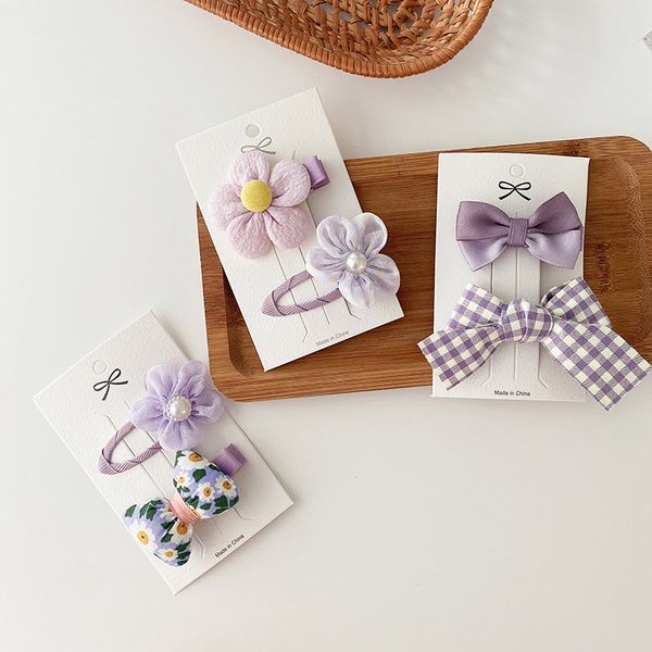 2022 2 pcs purple series fashion children's bb clip hair accessories sweet girl princess plaid fabric bow flower hairpins headwear, Slivery;white
2022 2 pcs purple series fashion children's bb clip hair accessories sweet girl princess plaid fabric bow flower hairpins headwear, Slivery;white