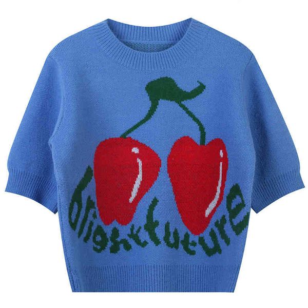 women's sweaters blue aging jacquard round neck pullover sweater women's spring 2022 cherry small sweater hw60, White;black
women's sweaters blue aging jacquard round neck pullover sweater women's spring 2022 cherry small sweater hw60, White;black