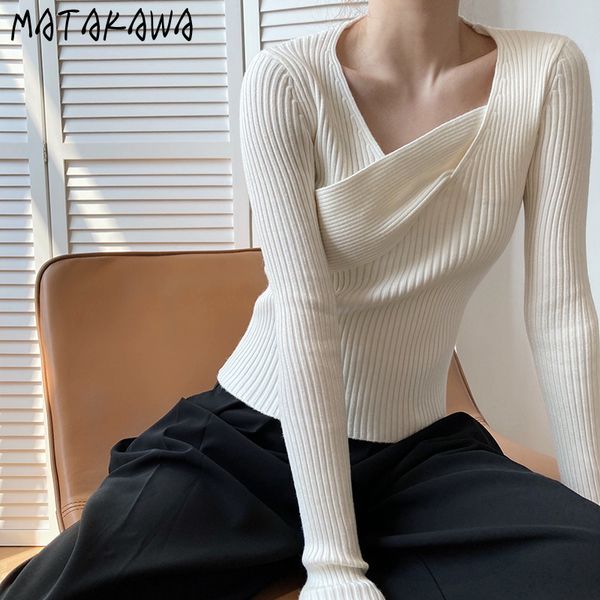 fashion slim woman sweaters chic temperament longsleeved sweater women vneck cross pullovers bottoming 210506, White;black
fashion slim woman sweaters chic temperament longsleeved sweater women vneck cross pullovers bottoming 210506, White;black