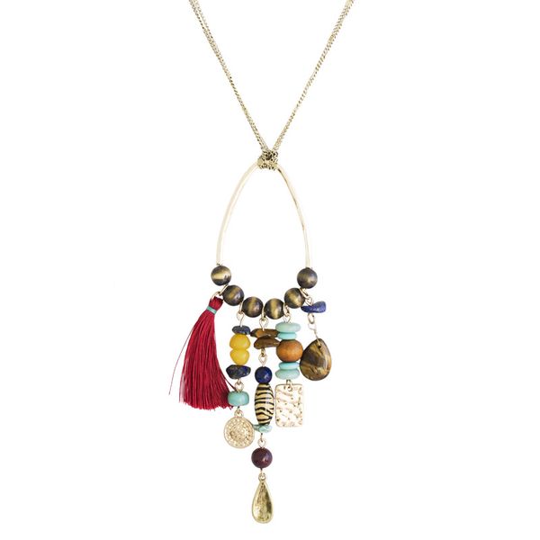 national wind restoring ancient ways tassel long necklace fashion temperament joker cord tigereye sweater chain velocity pendant, Silver
national wind restoring ancient ways tassel long necklace fashion temperament joker cord tigereye sweater chain velocity pendant, Silver
