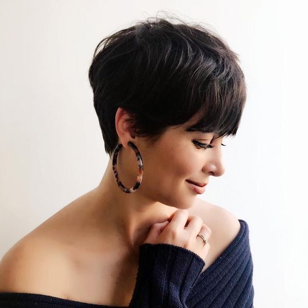 short straight bob pixie cut non lace front human hair machine made wig with bangs for black women brazilian wig, Black;brown
short straight bob pixie cut non lace front human hair machine made wig with bangs for black women brazilian wig, Black;brown