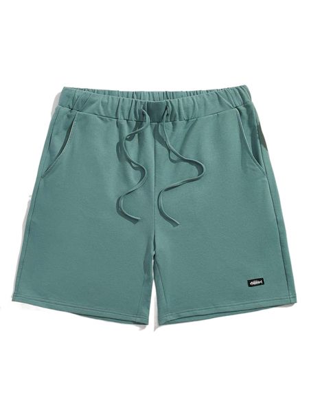 men drawstring waist patched detail shorts n81t#, White;black
men drawstring waist patched detail shorts n81t#, White;black