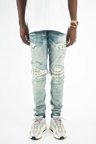 mens jeans plus size new european and american fashion high street plaid gradient patch plaid ripped hole old casual slim fit small feet you, Blue
mens jeans plus size new european and american fashion high street plaid gradient patch plaid ripped hole old casual slim fit small feet you, Blue