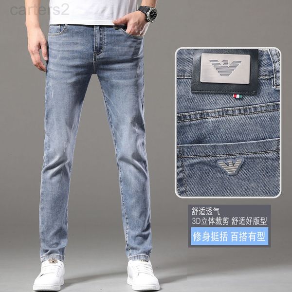 men's jeans designer jeans high-end summer thin small straight tube brand men's korean version foot slim elastic 6q3n, Blue
men's jeans designer jeans high-end summer thin small straight tube brand men's korean version foot slim elastic 6q3n, Blue