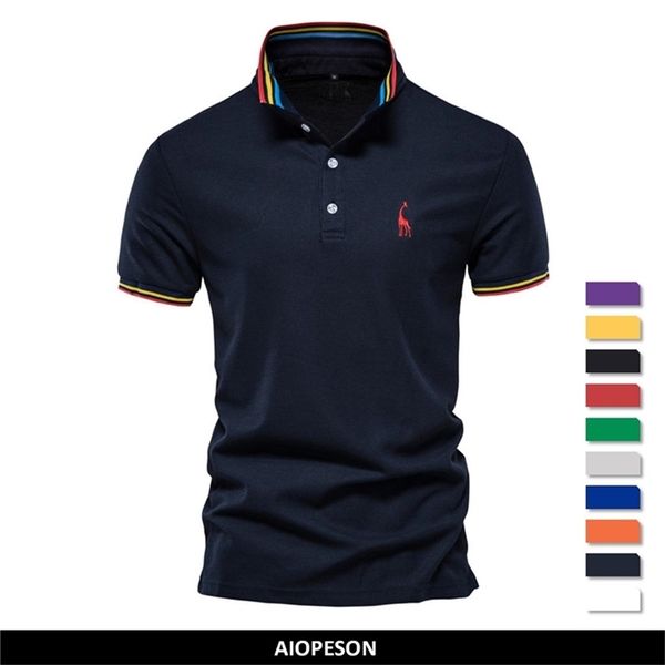 aiopeson summer polo men solid giraffe embroidery short sleeve polo shirts for men fashion stand collar mens shirts 220421, White;black
aiopeson summer polo men solid giraffe embroidery short sleeve polo shirts for men fashion stand collar mens shirts 220421, White;black