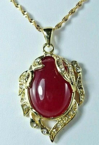 fashion big 30x40mm natural ruby oval bead pendant necklace 17"aaa class, Silver
fashion big 30x40mm natural ruby oval bead pendant necklace 17"aaa class, Silver